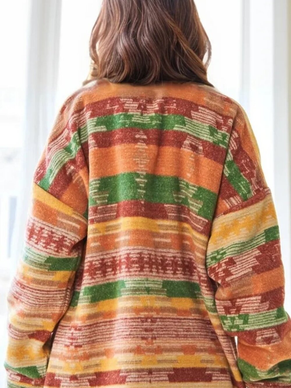 NWT Davi & Dani oversized Southwestern print shacket in size Small. - Picture 5 of 12